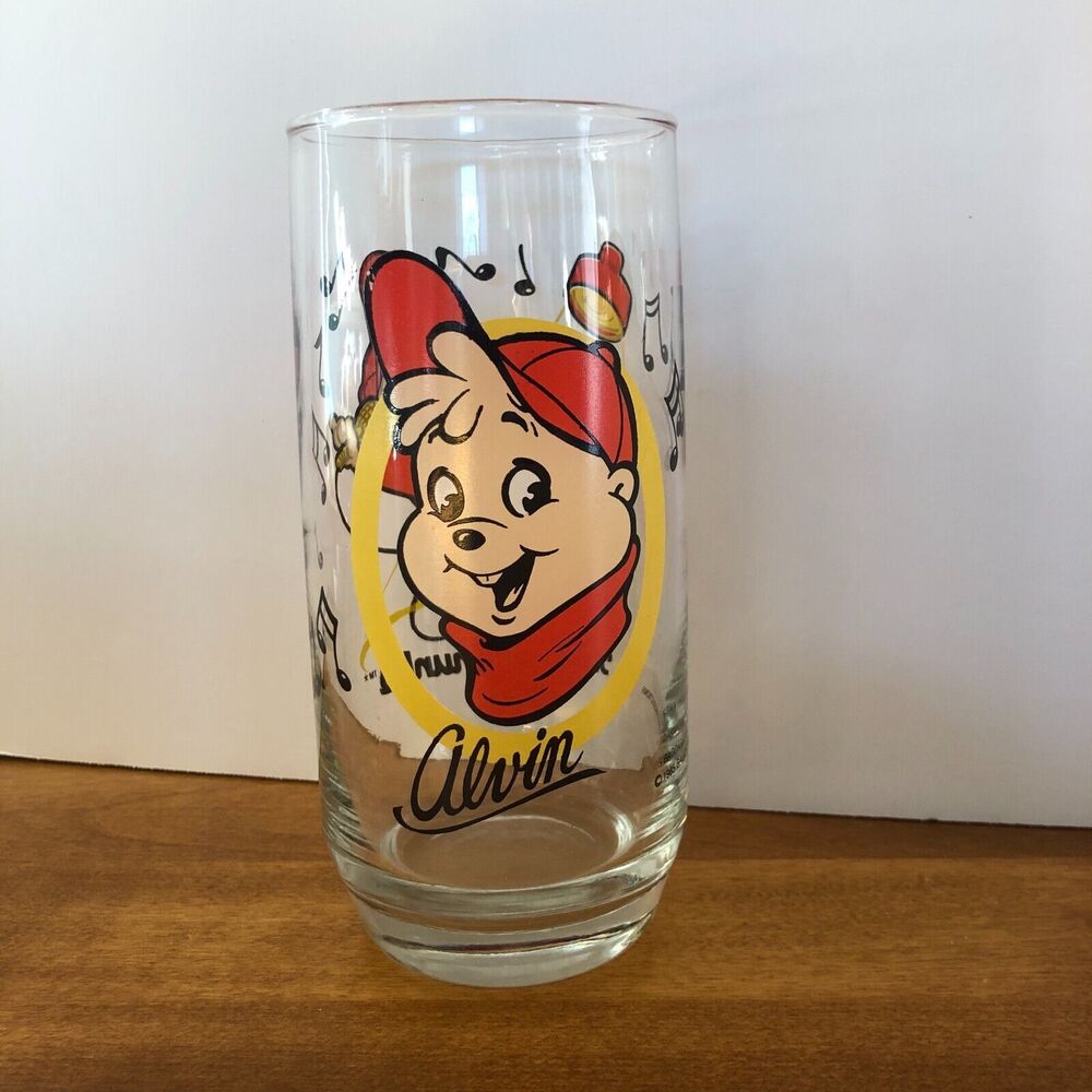 VINTAGE Alvin and the Chipmunks ALVIN Drinking Glass 1985